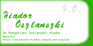 hiador oszlanszki business card